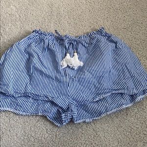 striped paper bag shorts